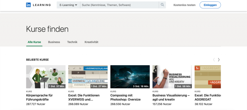 LinkedIn Learning E-Learning-Plattform