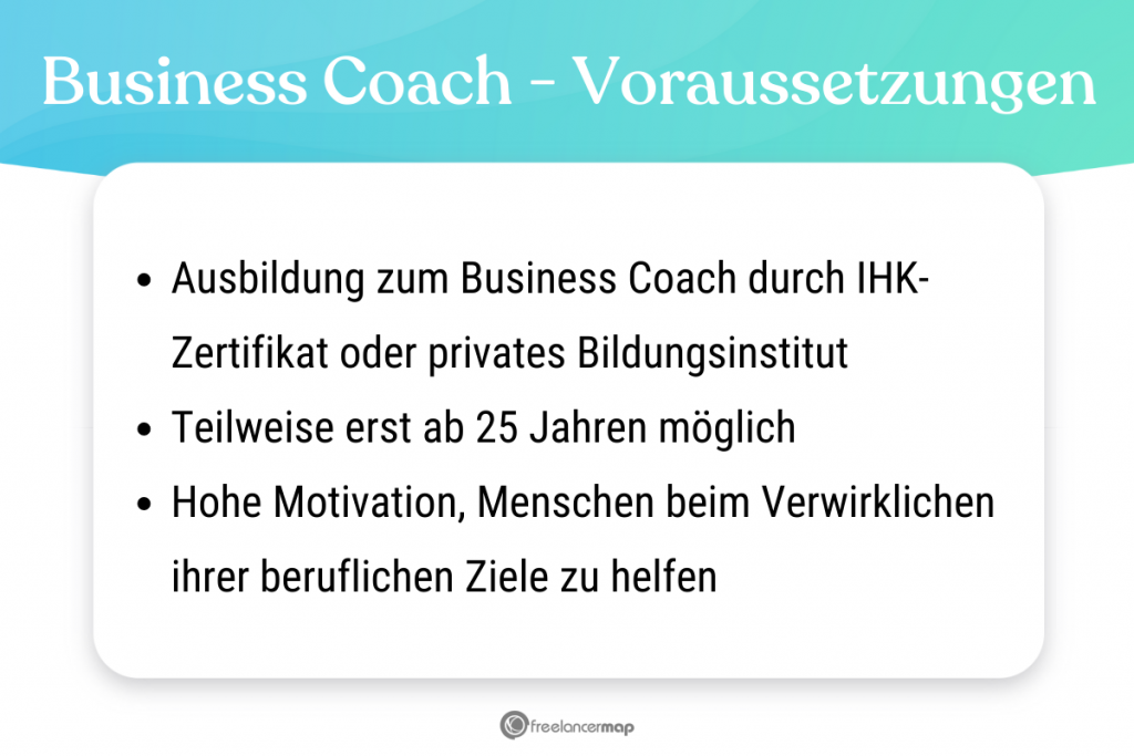 Voraussetzungen eines Business Coaches sind z.B. ein Zertifikat der Ausbildung