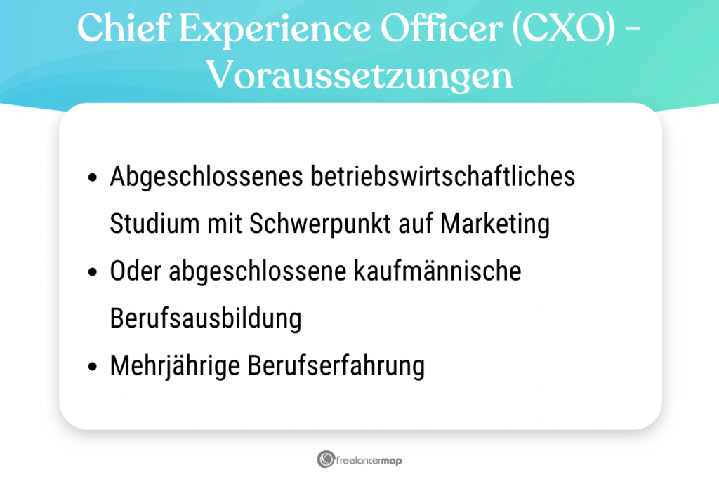 Voraussetzungen, die für den Chief Experience Officer gelten