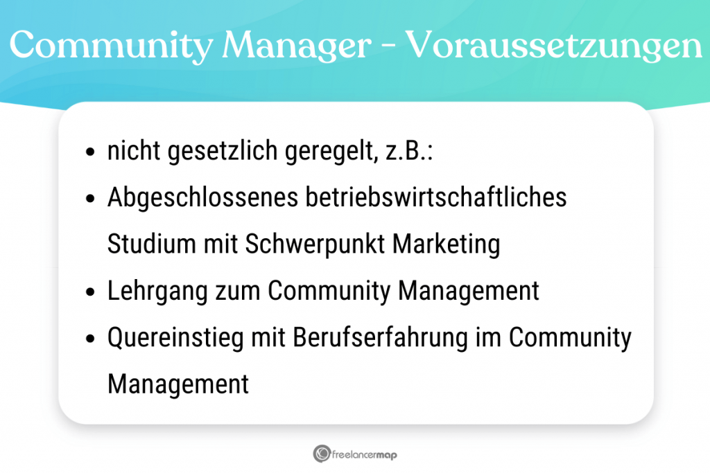 Voraussetzungen, die für den Community Manager gelten 