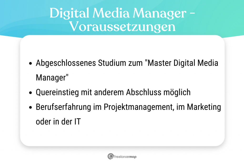 Voraussetzungen, die für den Digital Media Manager gelten 