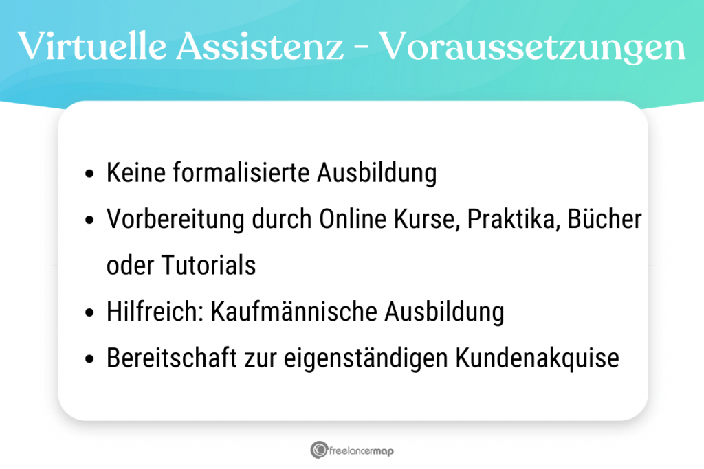 Voraussetzungen, die für die Virtuelle Assistenz gelten 