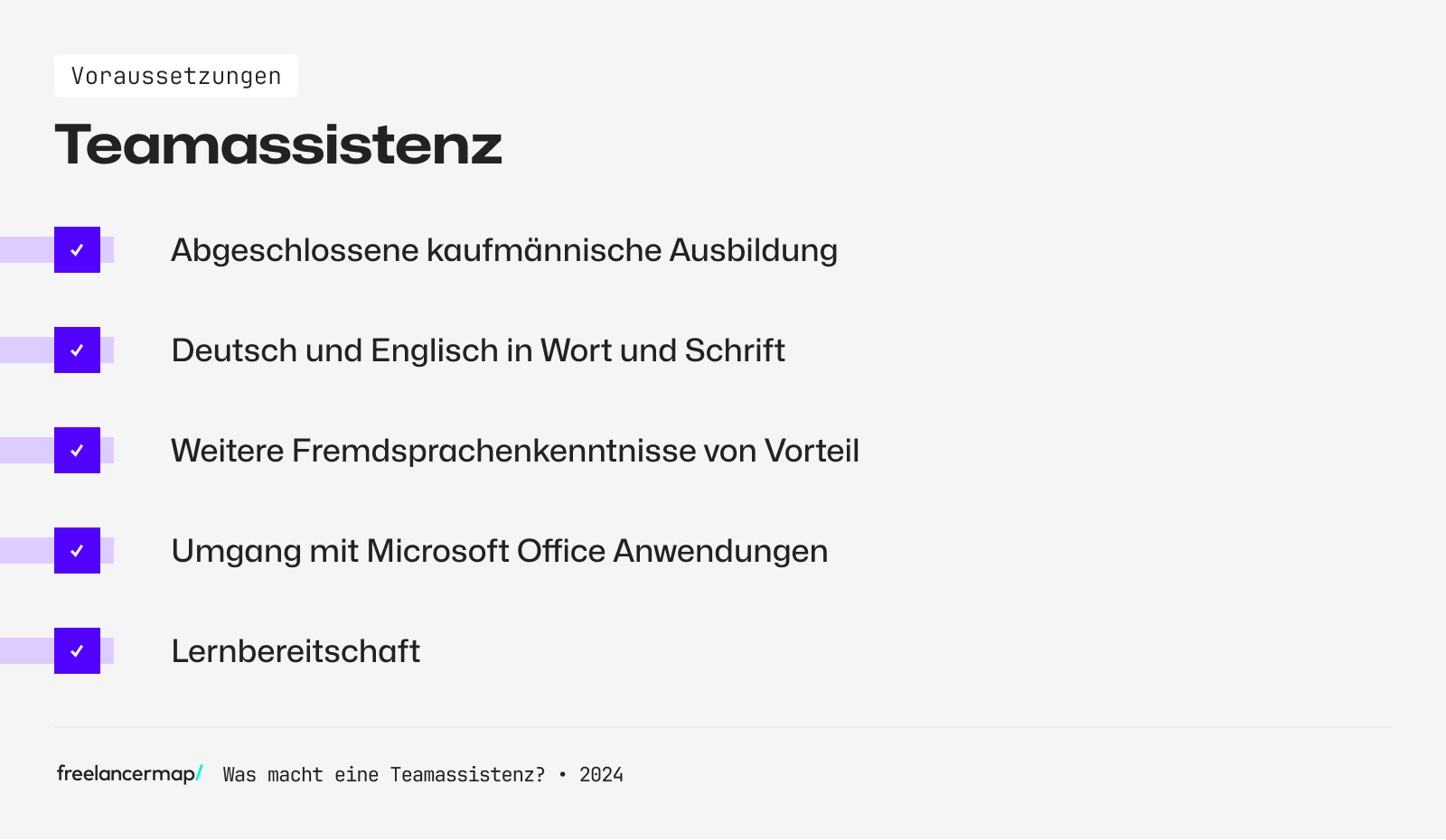 Voraussetzungen, die für die Teamassistenz gelten