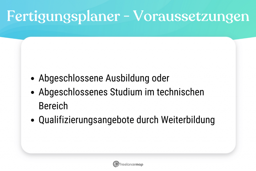 Berufsbild Fertigungsplaner Voraussetzungen