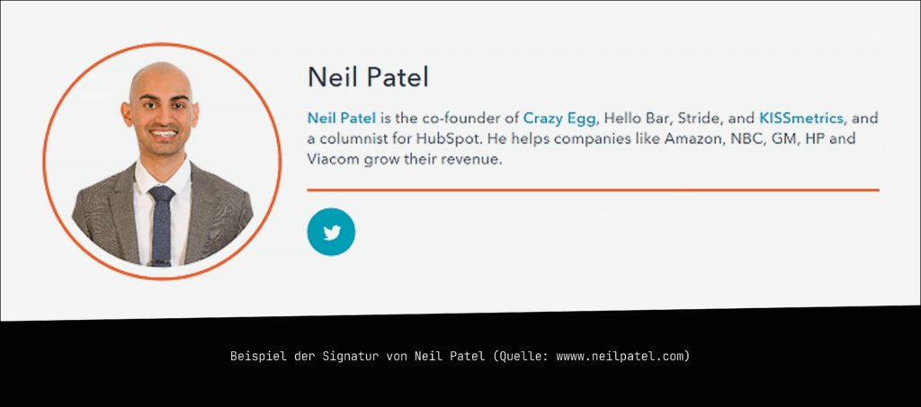 e-mail signatur beispiel neil patel