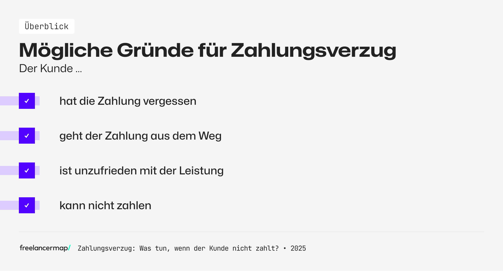 Mögliche Gründe für den Zahlungsverzug sind vergessen der Rechnung oder fehlende Liquidität