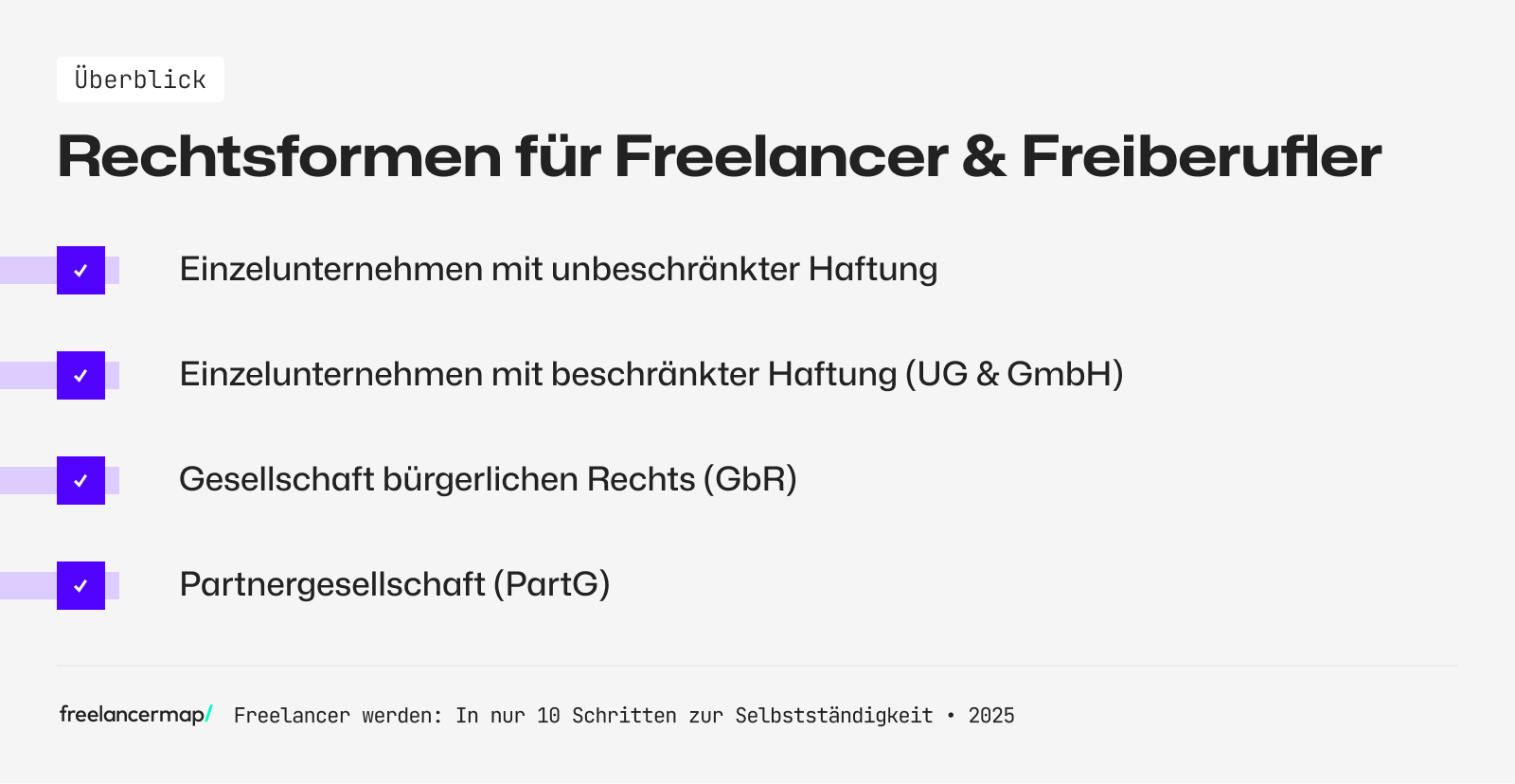 Rechtsformen für Freelancer