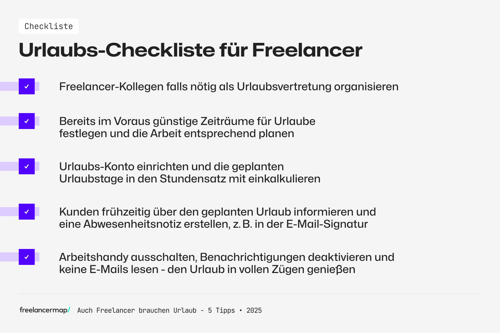 Urlaubs-Checkliste für Freelancer